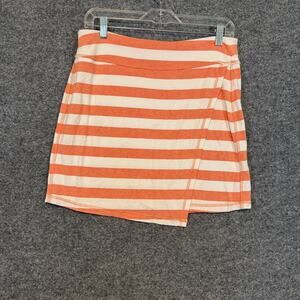 Athleta Skirt Womens Medium Orange Striped Golf Mini‎ Performance Stretch